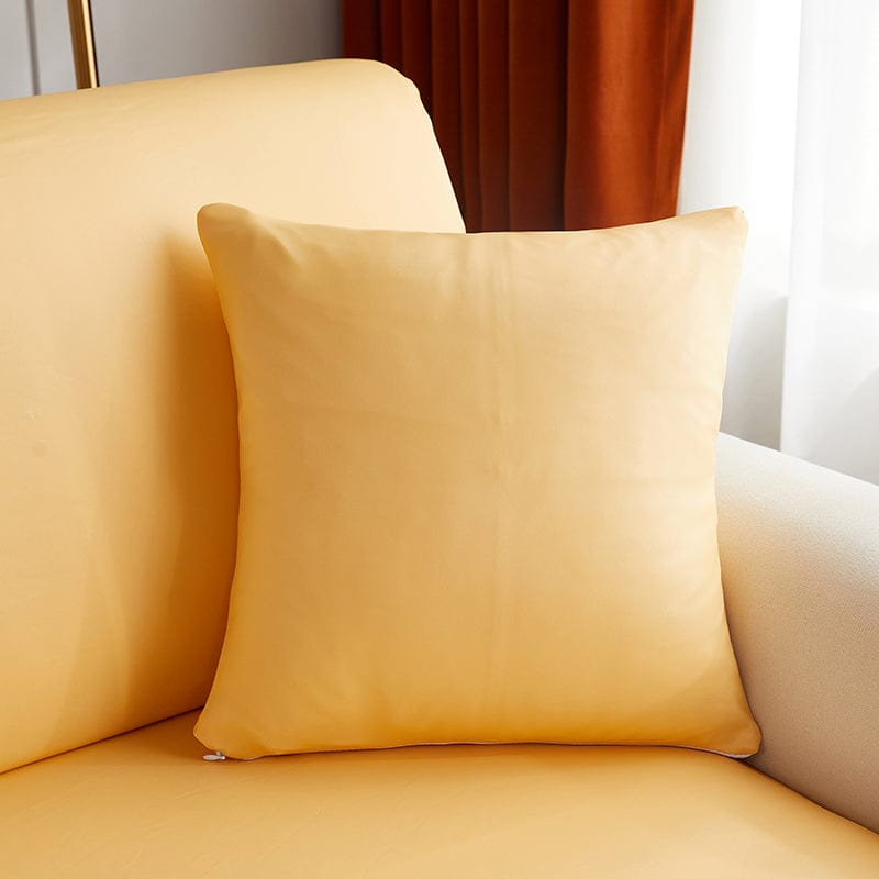 Housse coussin Jaune Simili cuir - 1 pièce - Housses de Coussin 40x40cm La Maison des Housses