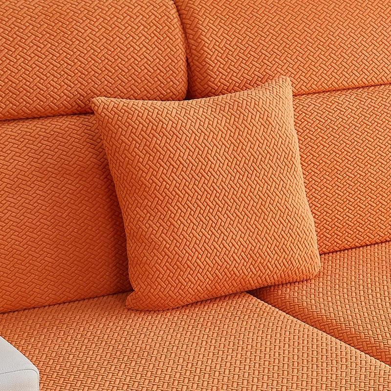 Housse coussin Orange Motif Laine - 1 pièce - Housses de Coussin 45x45cm La Maison des Housses