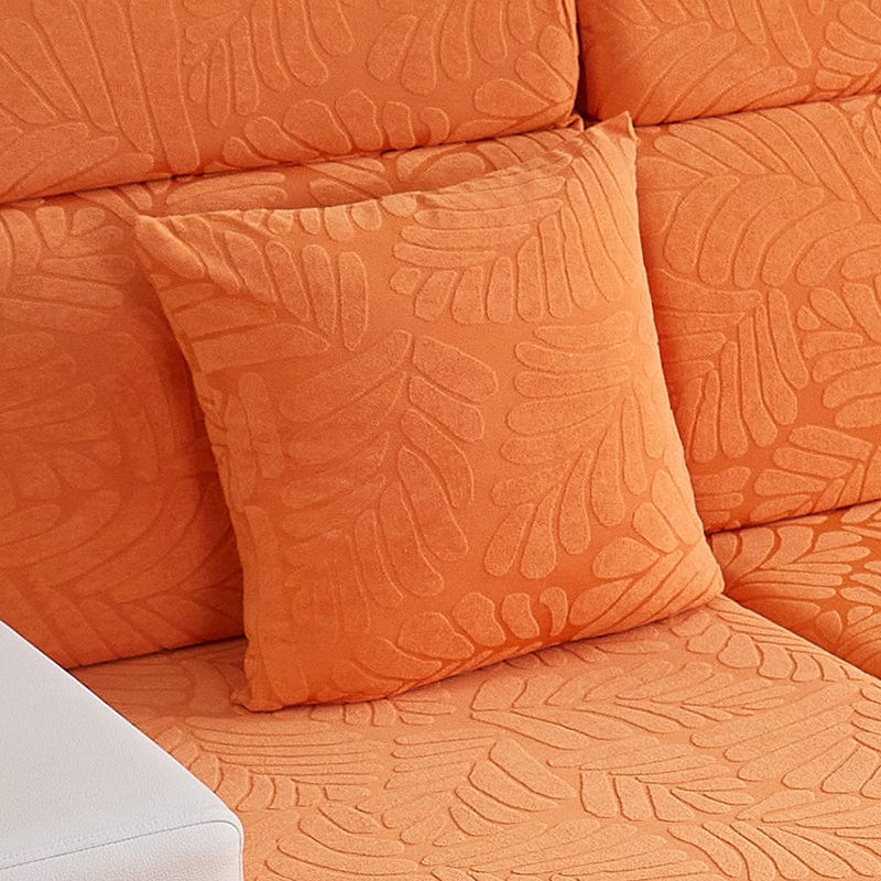 Housse coussin Orange Motif Palmier - 1 pièce - Housses de Coussin 45x45cm La Maison des Housses