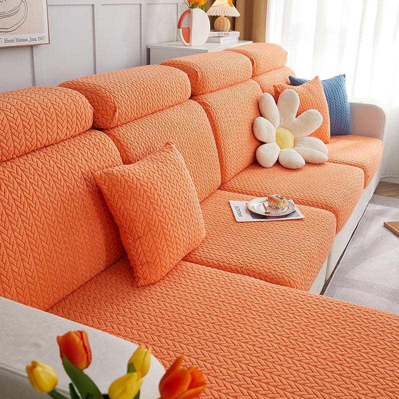 Housse coussin Orange Motif Wool - 1 pièce - Housses de Coussin 45x45cm La Maison des Housses