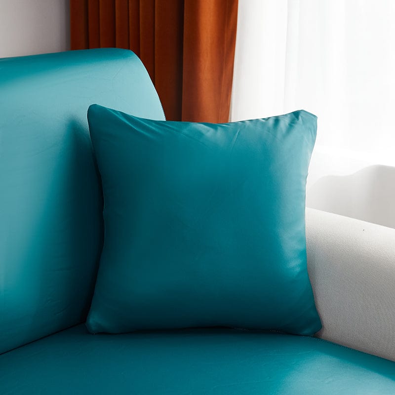 Housse coussin Vert Jade Simili cuir - 1 pièce - Housses de Coussin 40x40cm La Maison des Housses