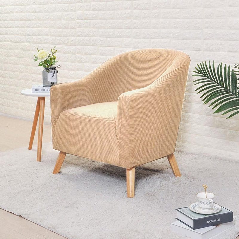 Housse de fauteuil cabriolet déperlante, Beige sable, posée sur un fauteuil cabriolet