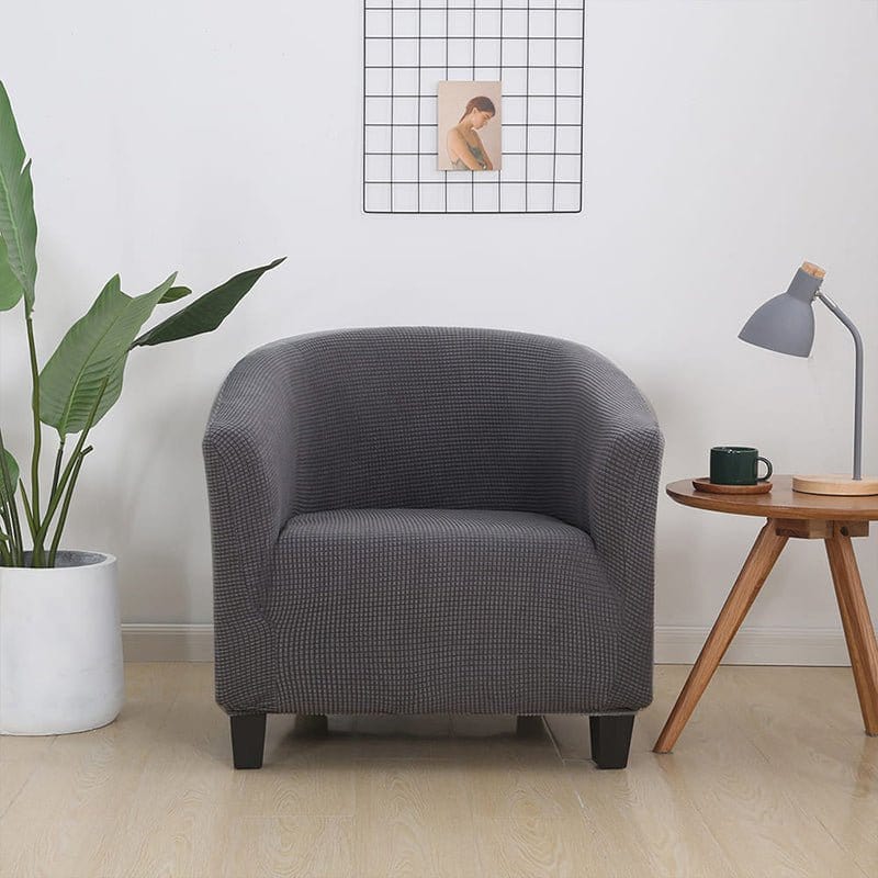 Housse de fauteuil cabriolet déperlante, Gris, posée sur un fauteuil cabriolet