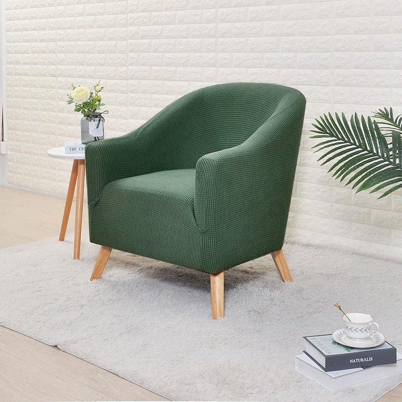 Housse de fauteuil cabriolet déperlante, Vert cendré, posée sur un fauteuil cabriolet