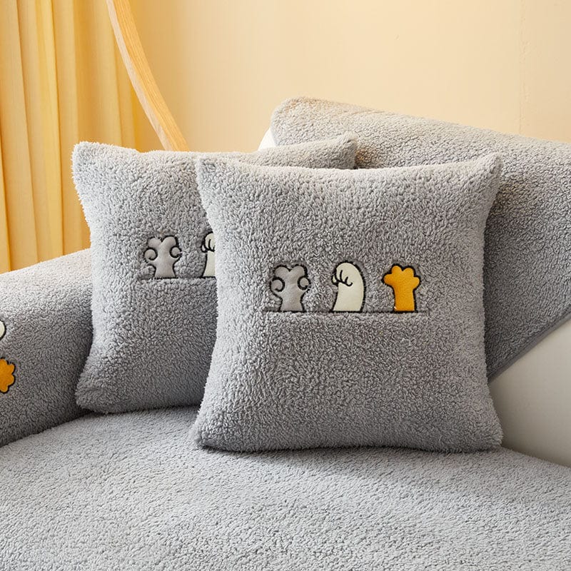 Housses de Coussins Gris - 1 pièce - Housses de Coussin Polaire La Maison des Housses