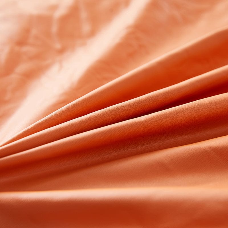 Orange - Housse en Simili cuir pour Coussins de Canapé La Maison des Housses