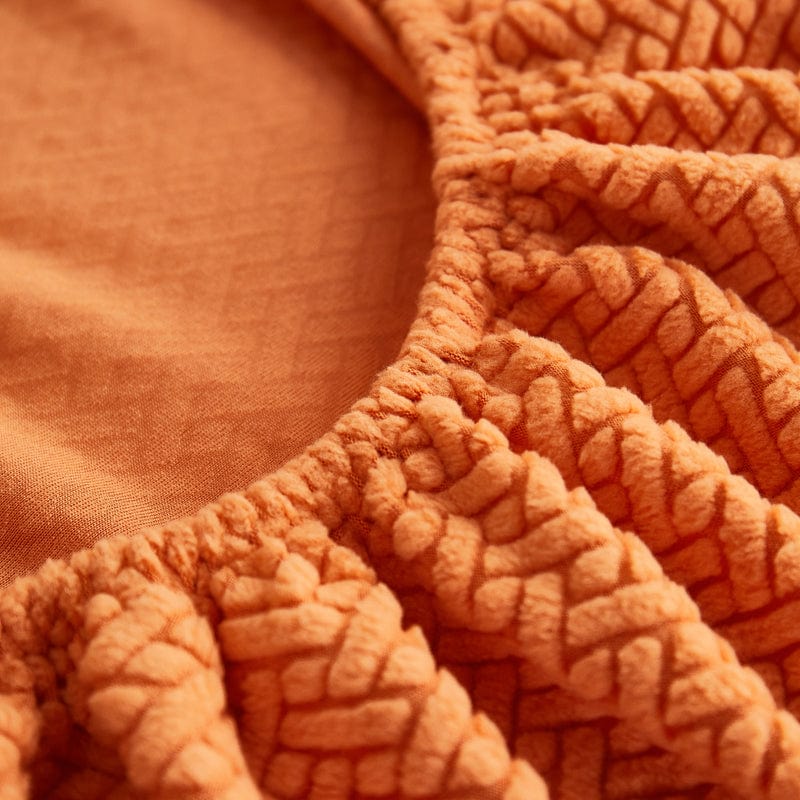 Orange - Housse polaire pour coussins de canapé - Motif Laine La Maison des Housses