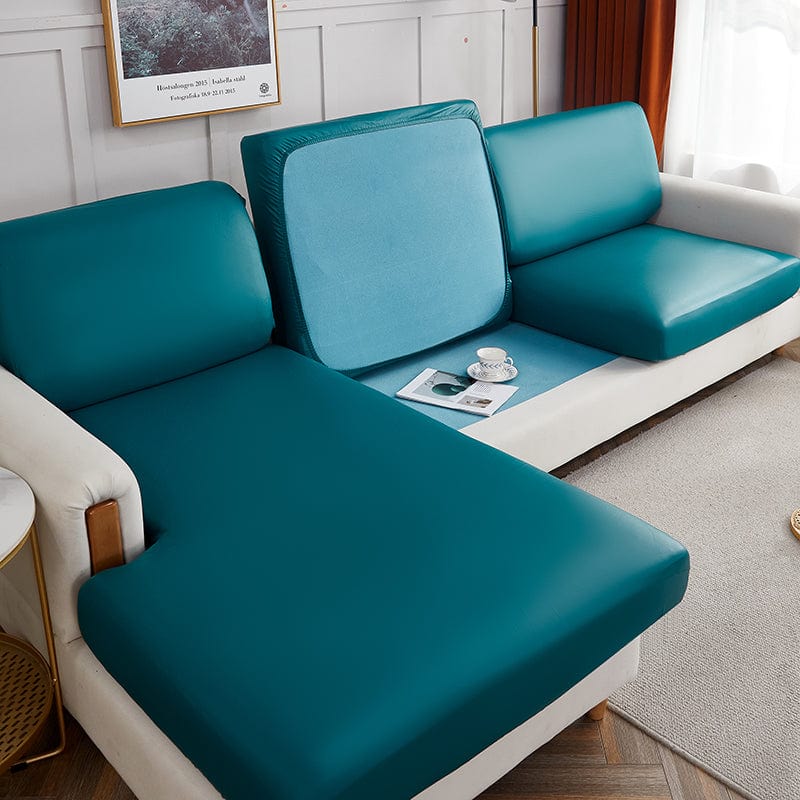 Vert Jade - Housse en Simili cuir pour Coussins de Canapé La Maison des Housses