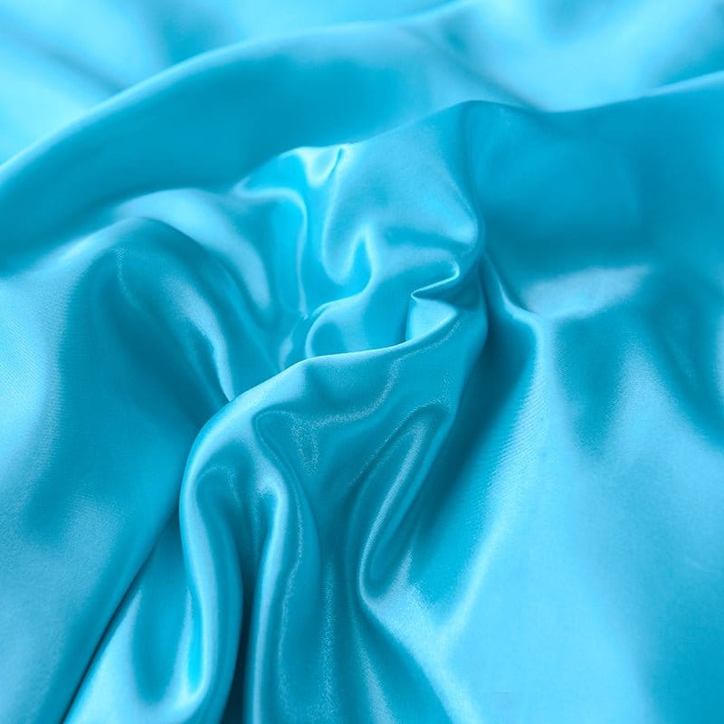 Parure de lit Bleu turquoise type satin - Drap housse / Housse de couette / 2 taies d'oreiller La Maison des Housses