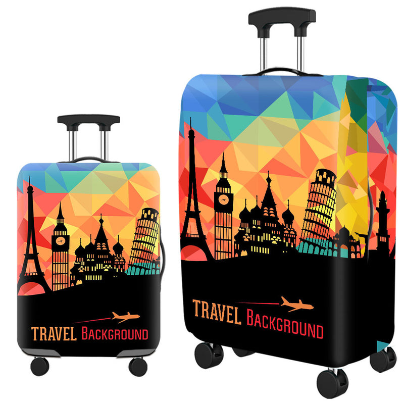 Housse de valise, motif monuments sur ciel en mosaïque