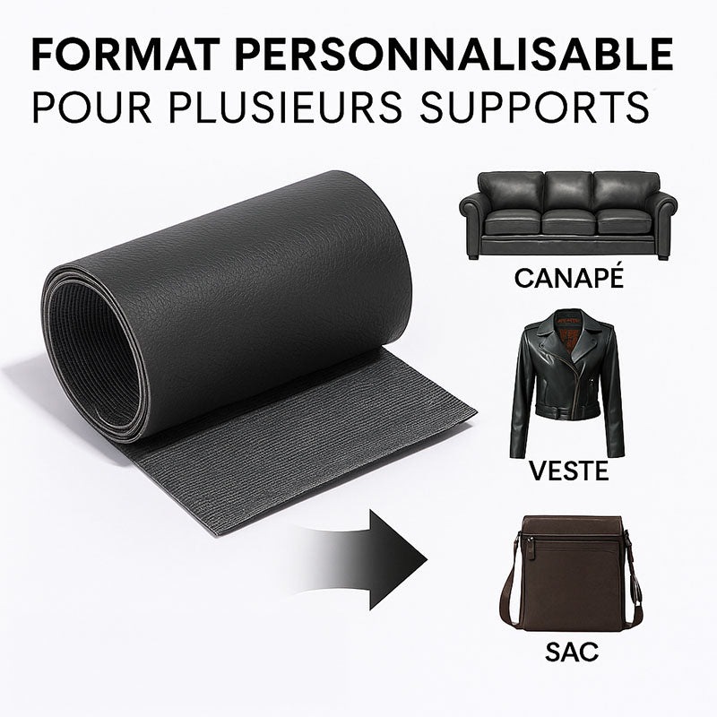Rouleau de patch noir à découper, pour un canapé, une veste ou un sac
