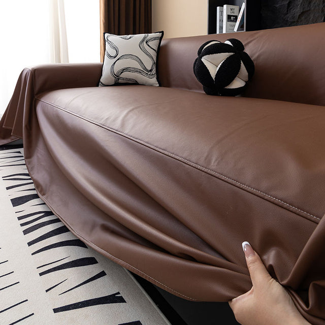 Qualité Premium et Durabilité Jeté Effet Cuir - Gros Plan Matière