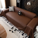Jeté de Canapé en Simili Cuir Imperméable Marron