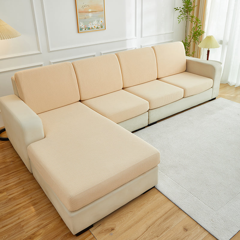 Housse de coussin de canapé déperlante, Sable, posée sur les coussins d'assise et de dossier d'un canapé — vue 2