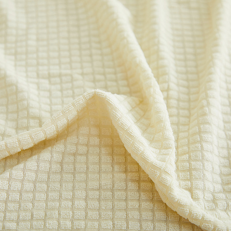Housse de coussin de canapé déperlante, Blanc perle, posée sur les coussins d'assise et de dossier d'un canapé — vue 7