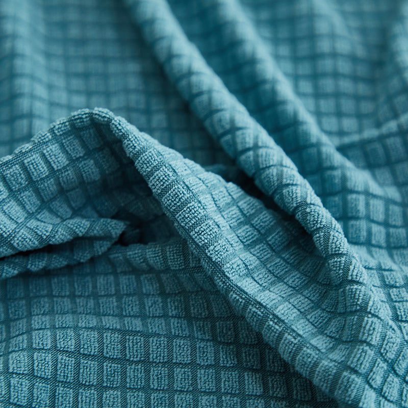Housse de coussin de canapé déperlante, Bleu pétrole, posée sur les coussins d'assise et de dossier d'un canapé — vue 6