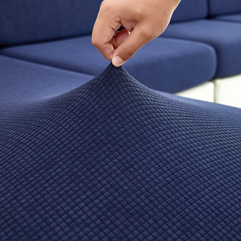 Housse de coussin de canapé déperlante, Bleu indigo, posée sur les coussins d'assise et de dossier d'un canapé — vue 6