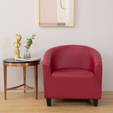 Housse de fauteuil cabriolet en simili cuir, Grenat, posée sur un fauteuil cabriolet