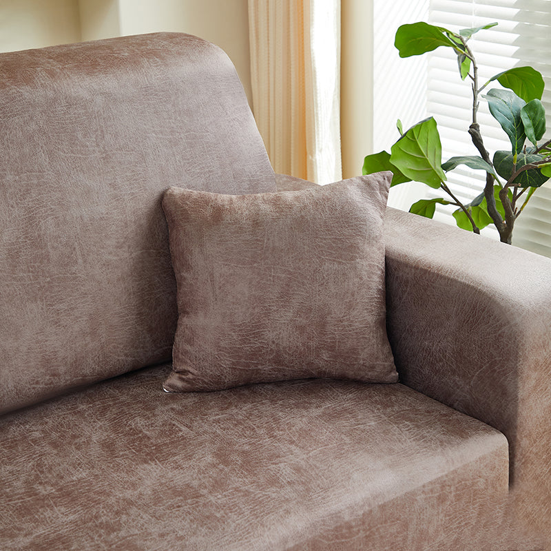 Taupe - 2 pièces - Housses de Coussin en Simili cuir Imperméable 40x40cm
