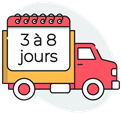 Icône de livraison rapide en 3 à 8 jours par La Maison des Housses.