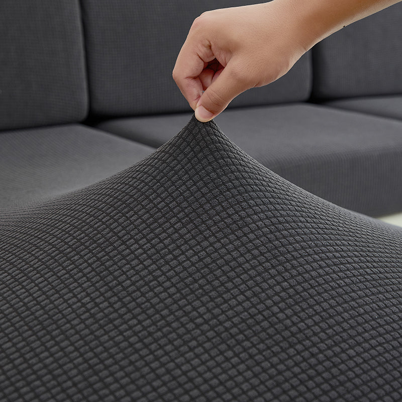 Housse de coussin de canapé déperlante, Gris, posée sur les coussins d'assise et de dossier d'un canapé — vue 6