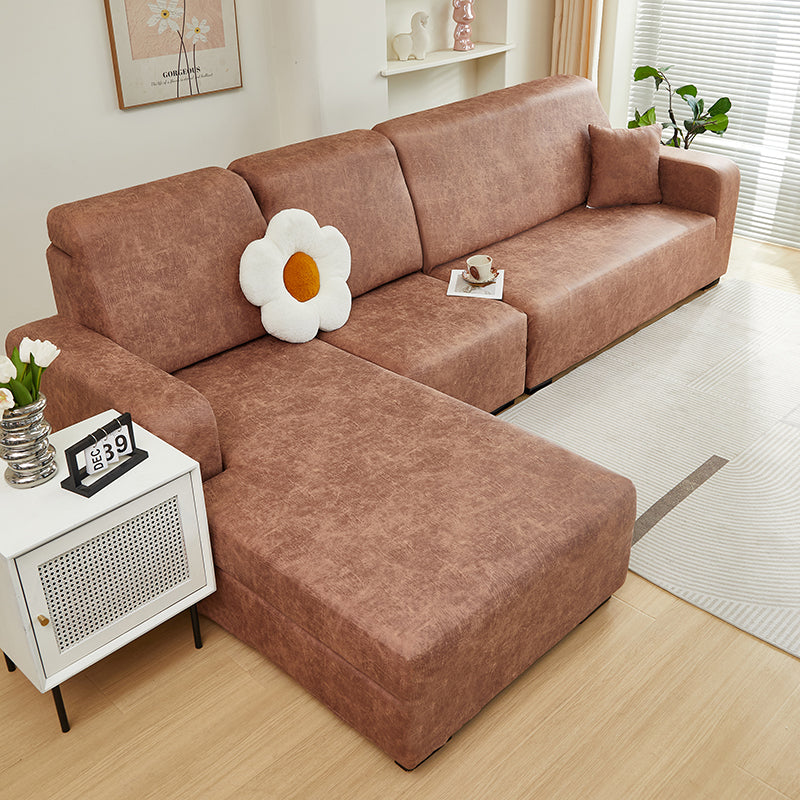 Marron - Housse de Canapé en Simili cuir Imperméable