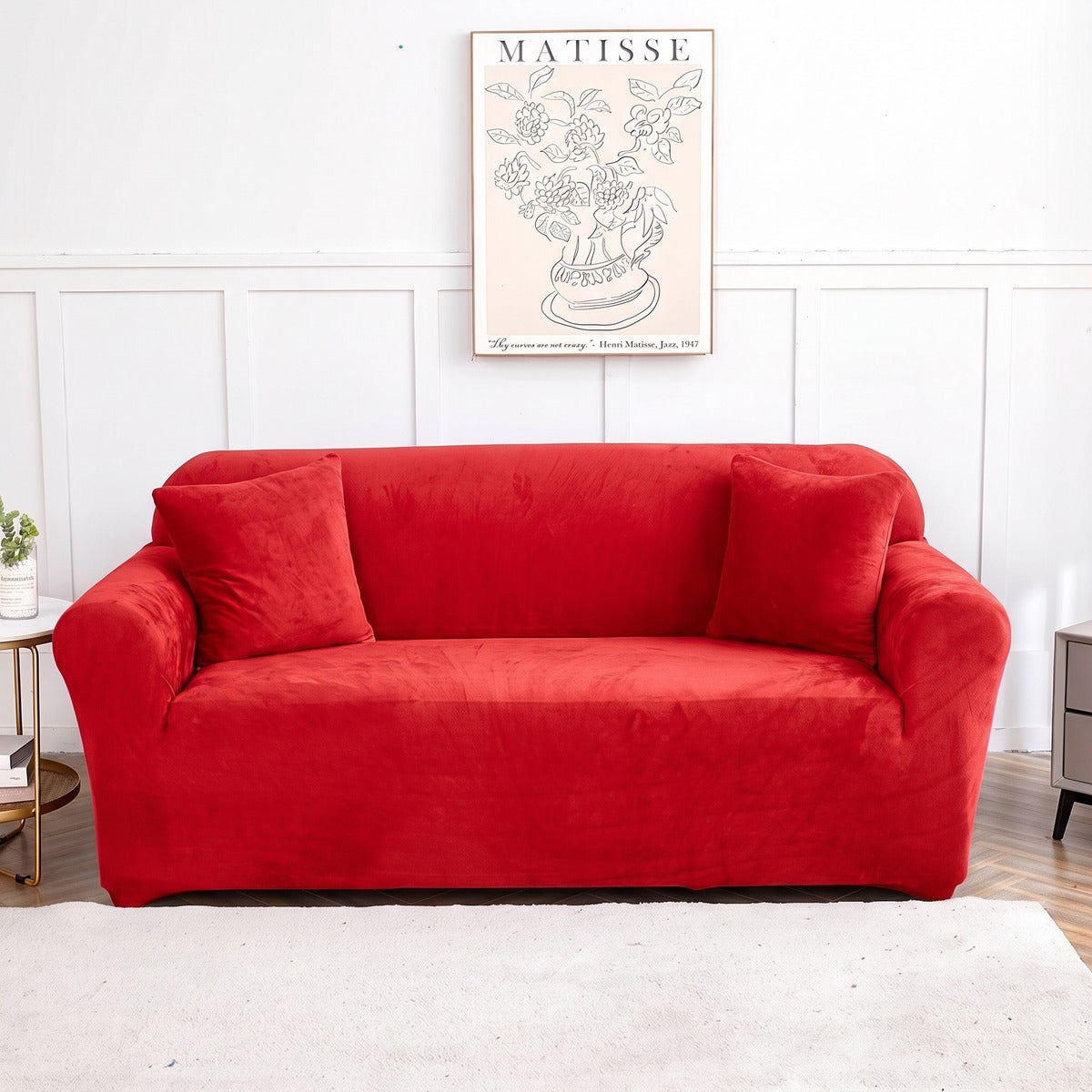 Housse de canapé en velours Rubis