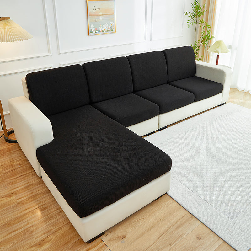 Housse de coussin de canapé déperlante, Noir, posée sur les coussins d'assise et de dossier d'un canapé — vue 2