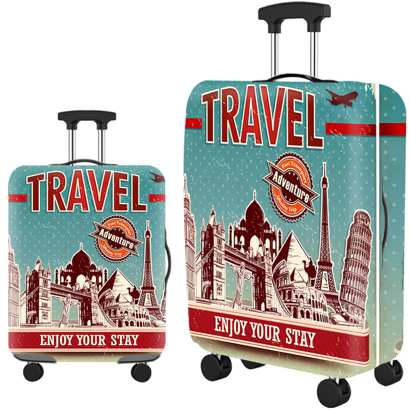 Housse de valise, motif affiche de voyage rétro