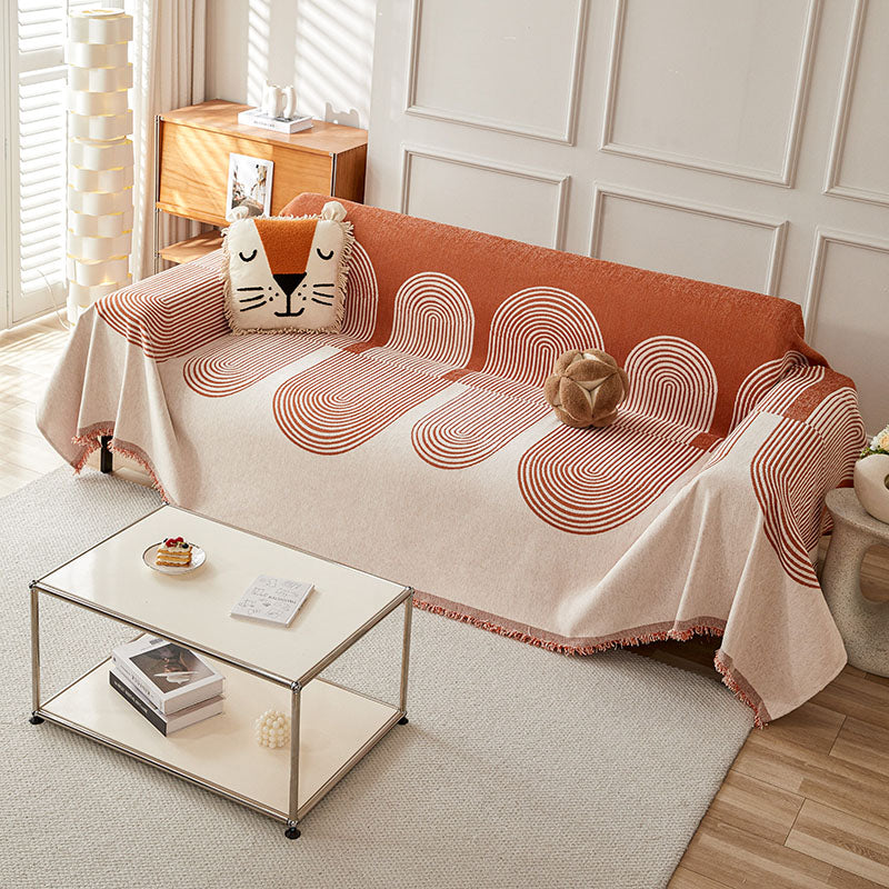 Jeté de canapé tissé Orange arches, posé et drapé sur un canapé — vue 2