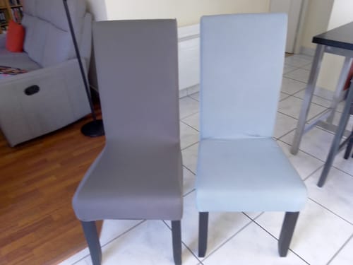Chaises habillées de housses déperlantes, photo envoyée par P. avec son avis
