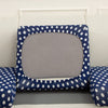 Bleu à point blanc - Housse pour coussin de canapé La Maison des Housses
