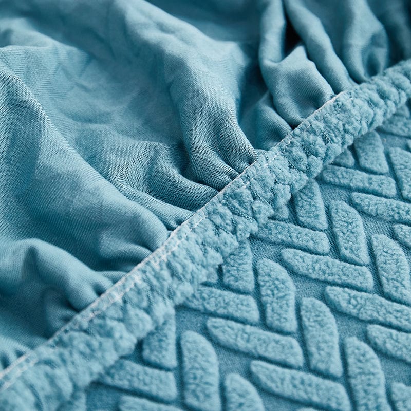 Bleu ciel - Housse polaire pour coussins de canapé - Motif Wool La Maison des Housses