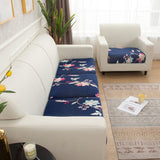 Housse pour coussin de canapé — Bleu marine fleurs roses