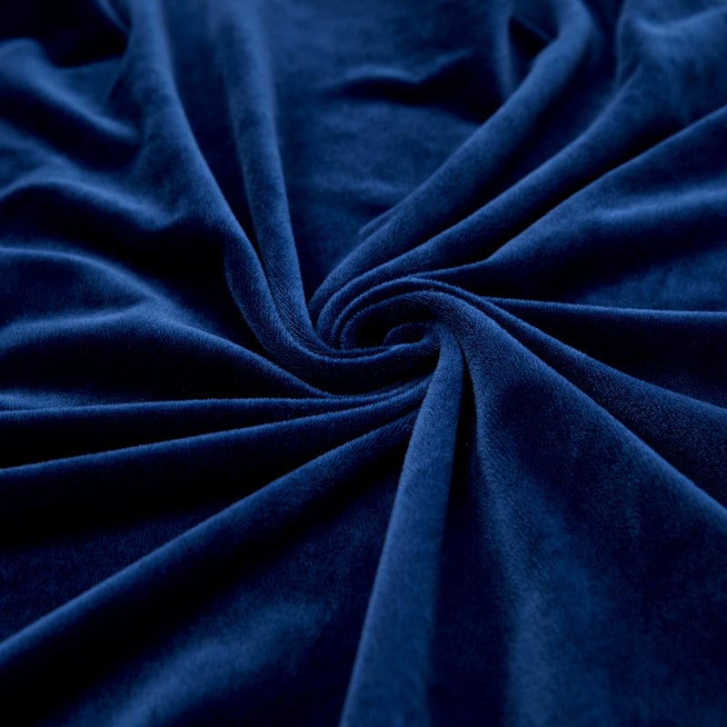 Housse de coussin de canapé en velours, Bleu saphir, posée sur les coussins d'assise et de dossier d'un canapé — vue 6