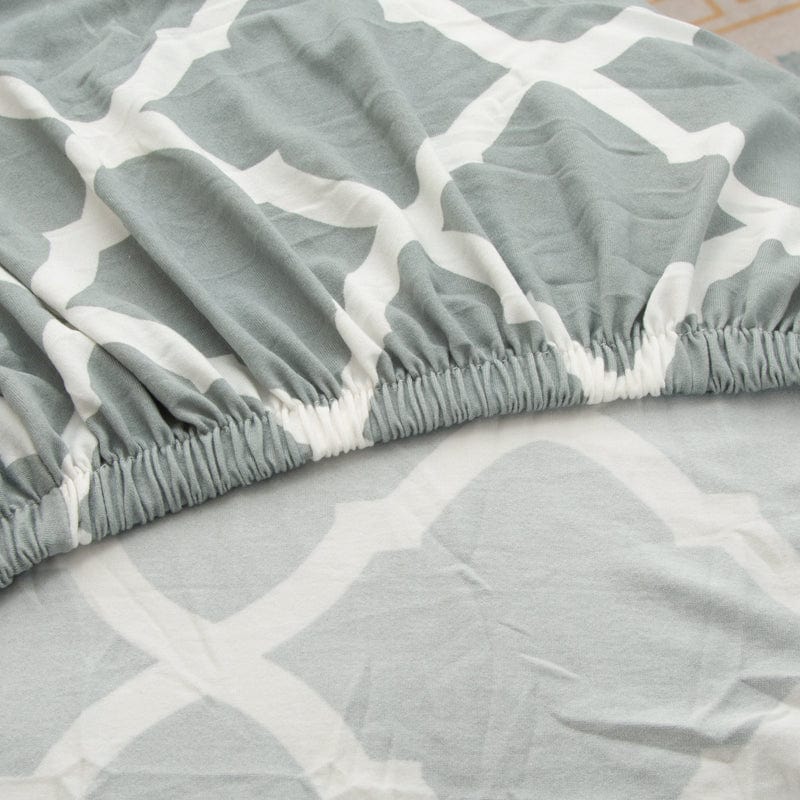 Housse de coussin de canapé extensible, Vert d'eau treillis, posée sur les coussins d'assise et de dossier d'un canapé — vue 5