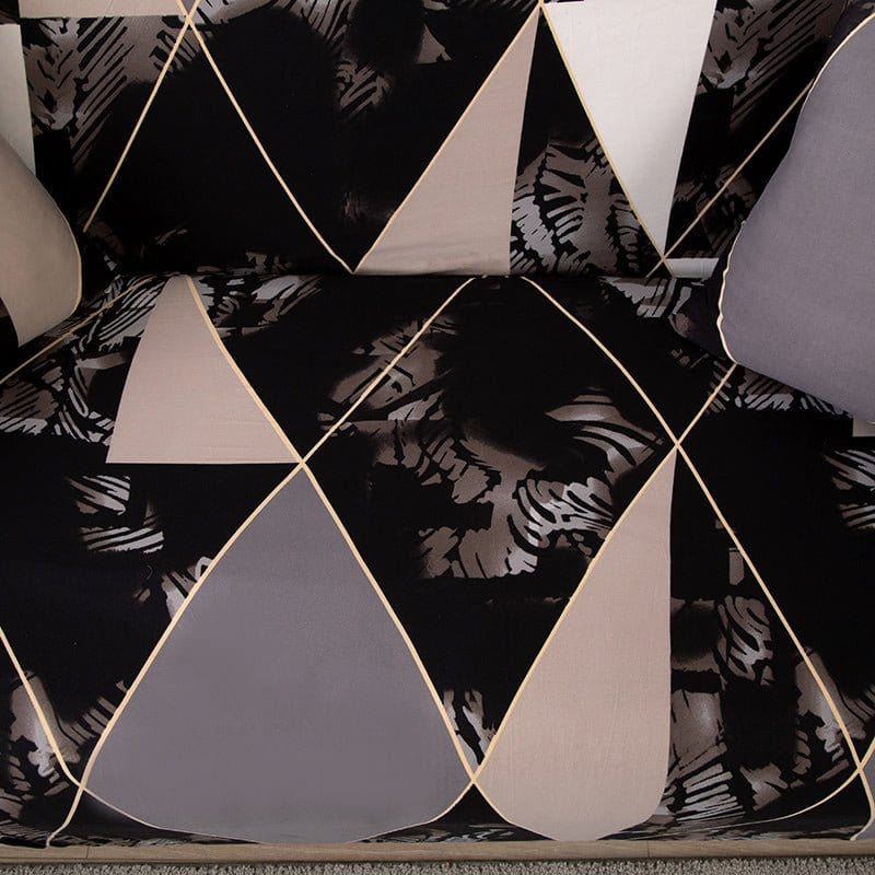 Housse de canapé déperlante Triangles mauve et doré — vue 8
