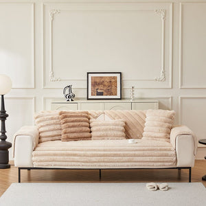 EasyCover™ Beige - Housse Canapé Antidérapante Fausse Fourrure