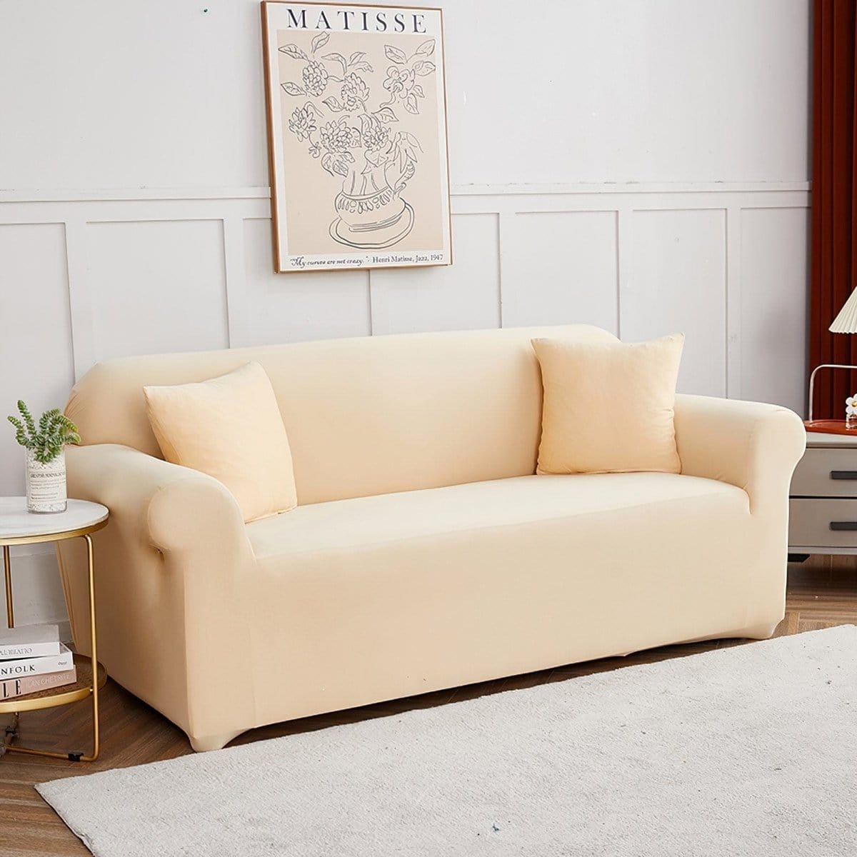 Housse de canapé extensible Beige — vue 5