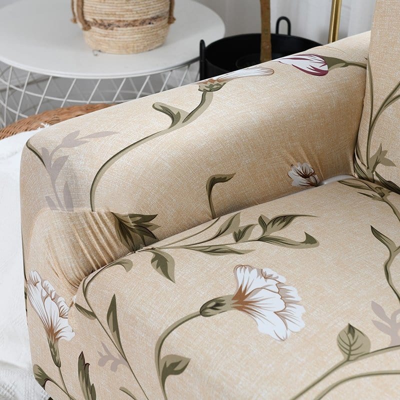 Housse de canapé déperlante Écru fleurs blanches — vue 5