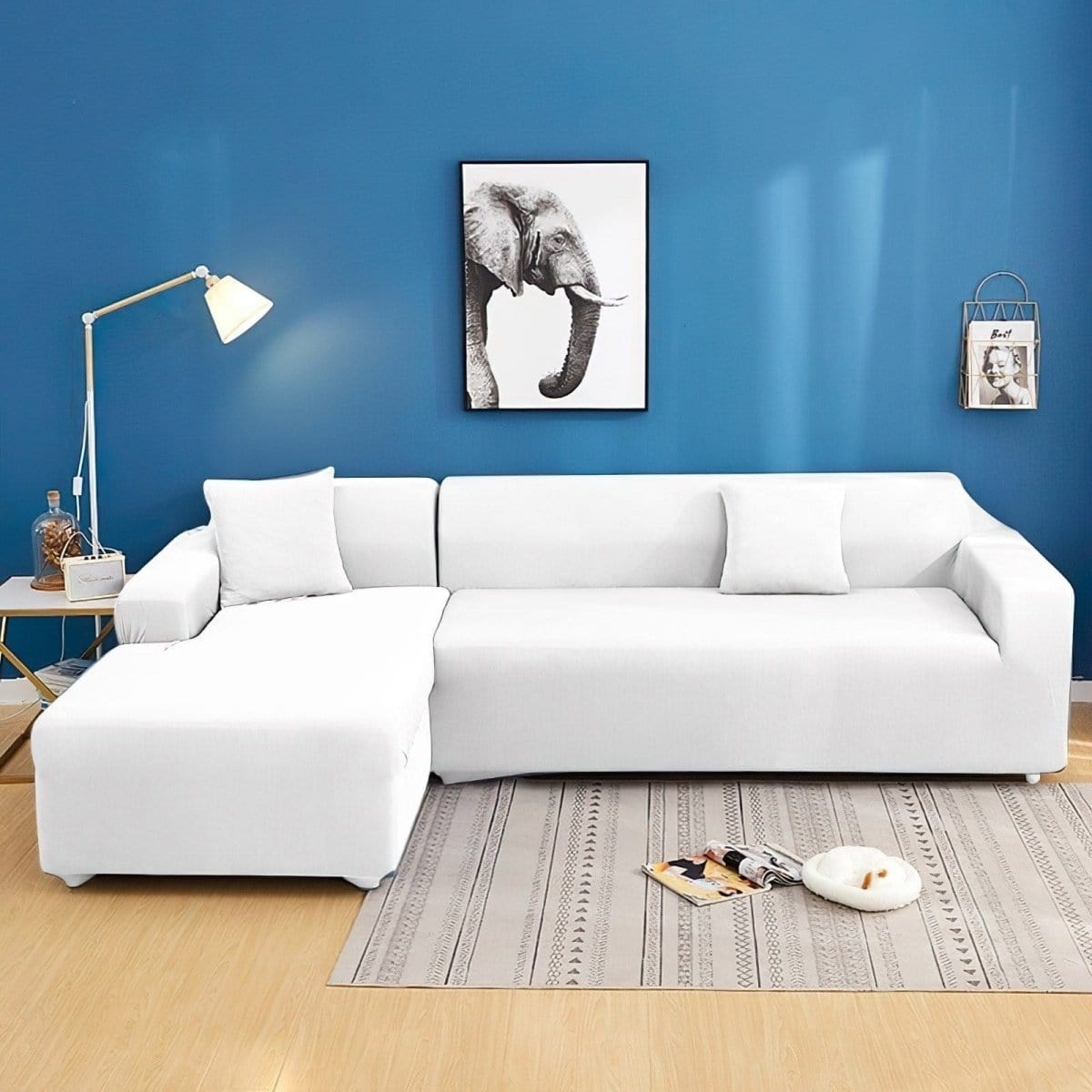 Housse de canapé extensible Blanc — vue 2