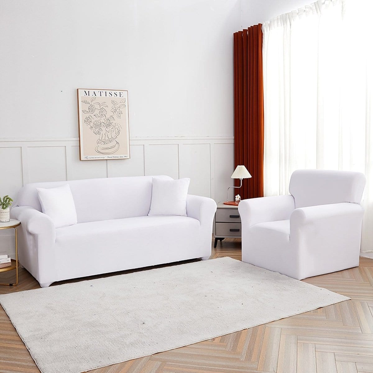 Housse de fauteuil extensible Blanc — vue 5