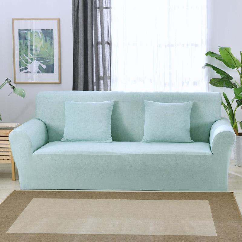 Housse de canapé extensible Bleu givré chiné