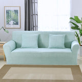 Housse de canapé extensible Bleu givré chiné