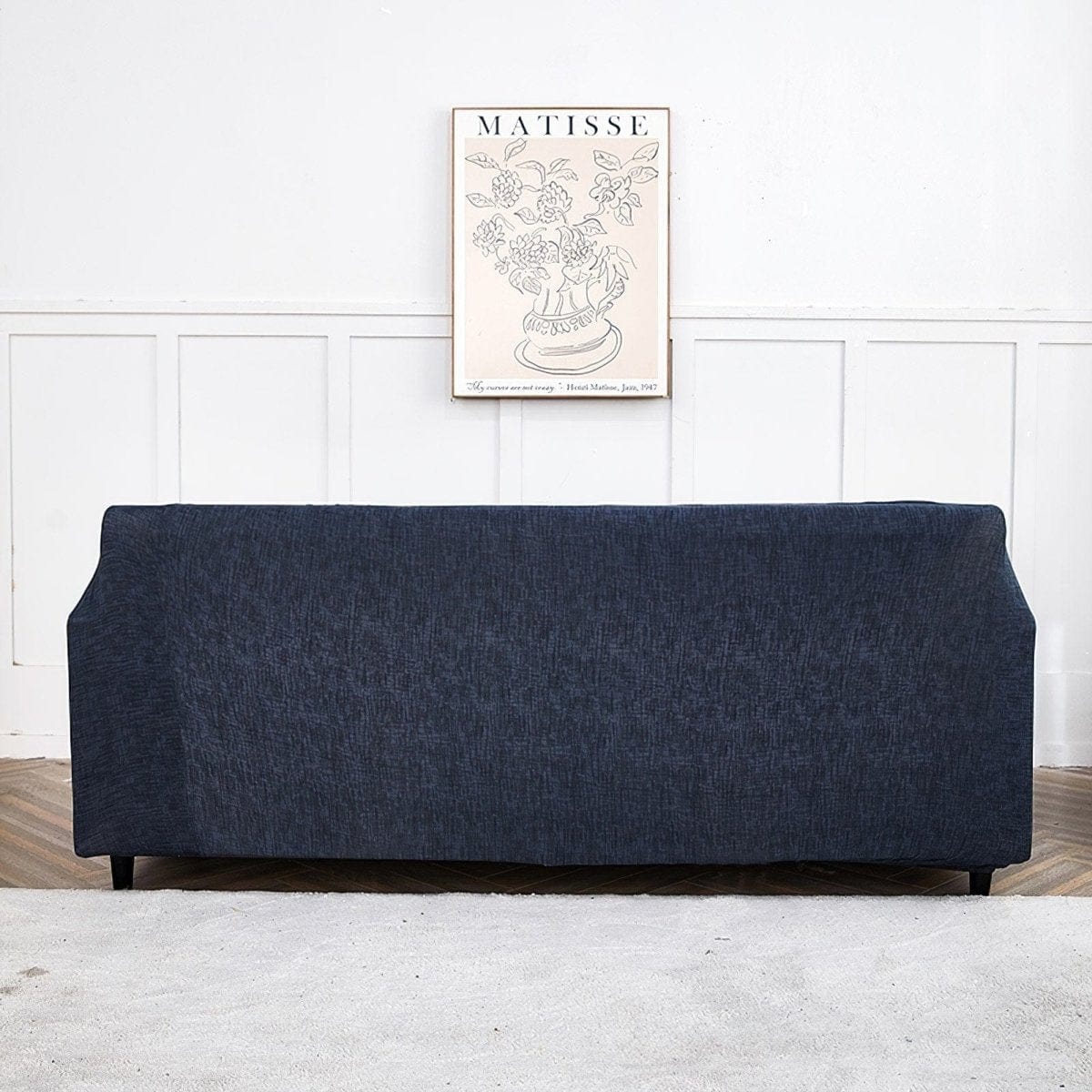 Housse de canapé extensible Bleu marine chiné — vue 6