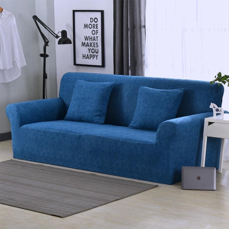 Housse de canapé extensible Bleu jean chiné — vue 3