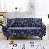 Housse de canapé extensible Bleu marine branches