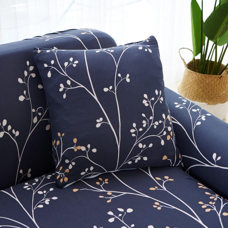 Housse de canapé extensible Bleu marine branches — vue 3