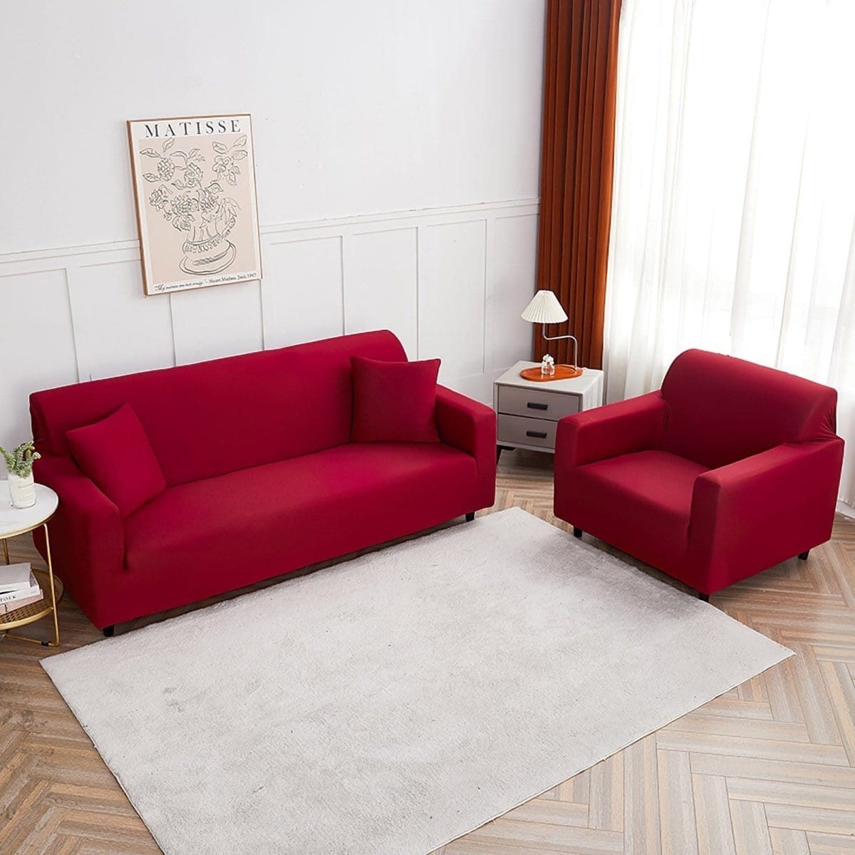Housse de canapé extensible Bordeaux — vue 2