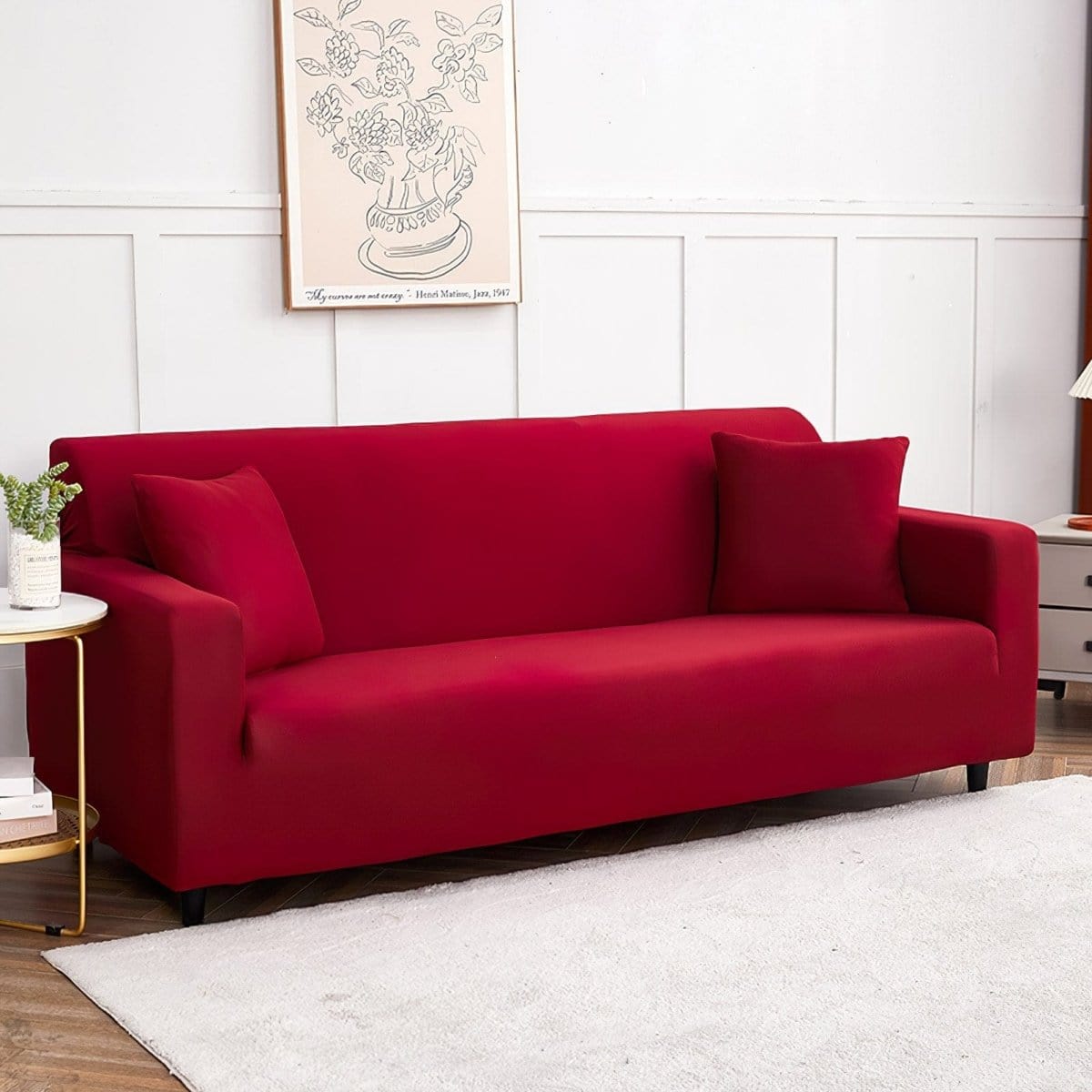 Housse de canapé extensible Bordeaux — vue 4